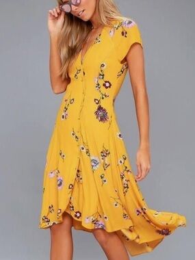 long sleeve patterned midi dress Stine Goya Gathered Long Sleeve Midi Dress - Blue